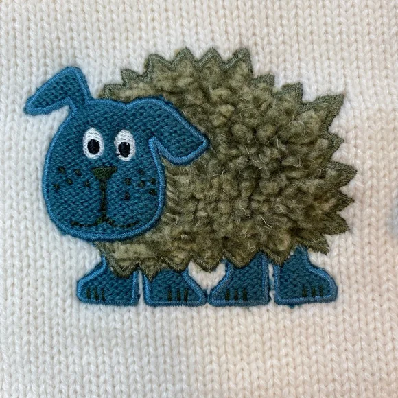 Baby Marks & Spencer Sweater 3-6 months Cream Green Sheep Knit Cottage Classic - Picture 9 of 11